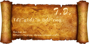 Téglás Dénes névjegykártya